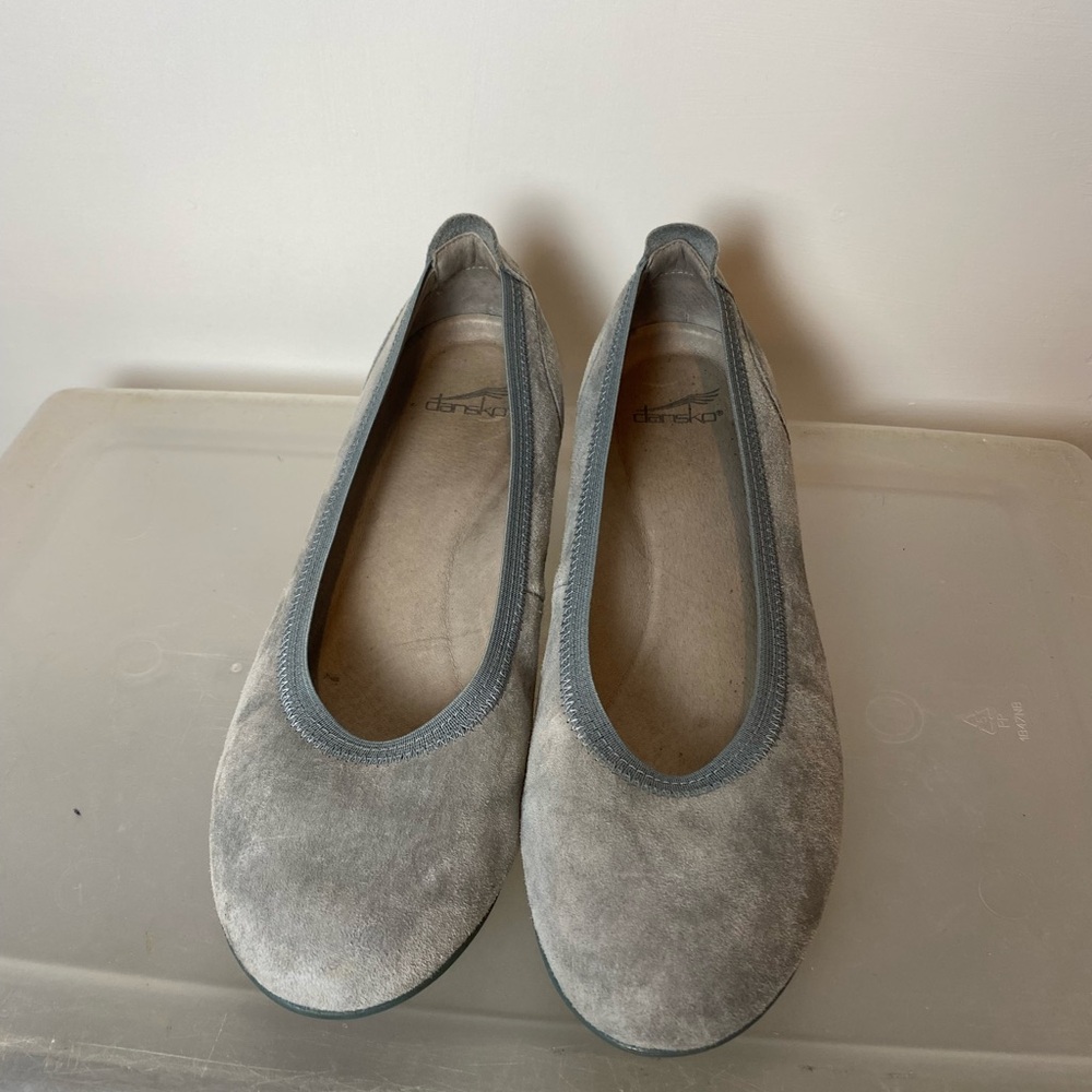 Dansko Light Gray Suede Ballet Flats